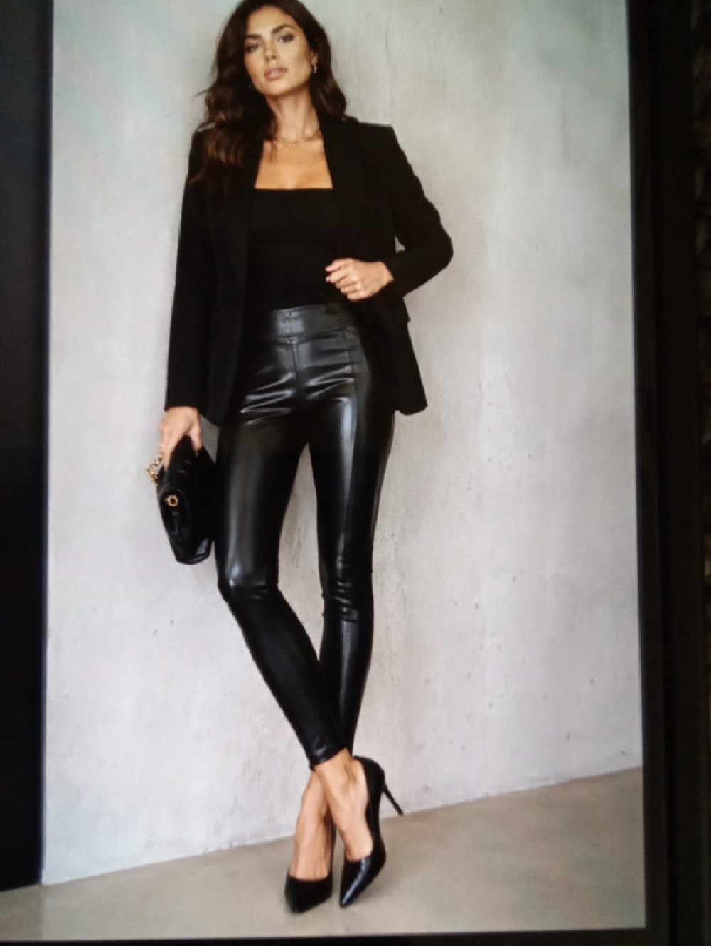 cinq à sept Black High-Rise Faux Leather Alice Pant Moto Sleek Edgy Style Womens